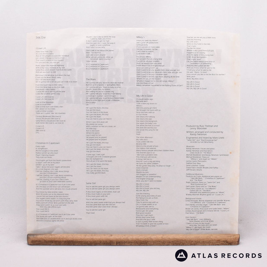 Randy Newman - Trouble In Paradise - Lyric Sheet LP Vinyl Record - EX/EX