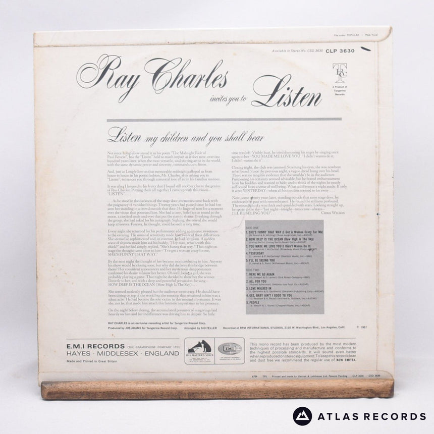 Ray Charles - Invites You To Listen - LP Vinyl Record - VG+/VG