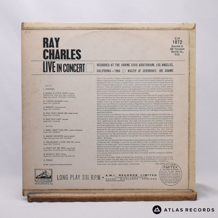 Ray Charles - Ray Charles Live In Concert - Mono LP Vinyl Record - VG+/VG+
