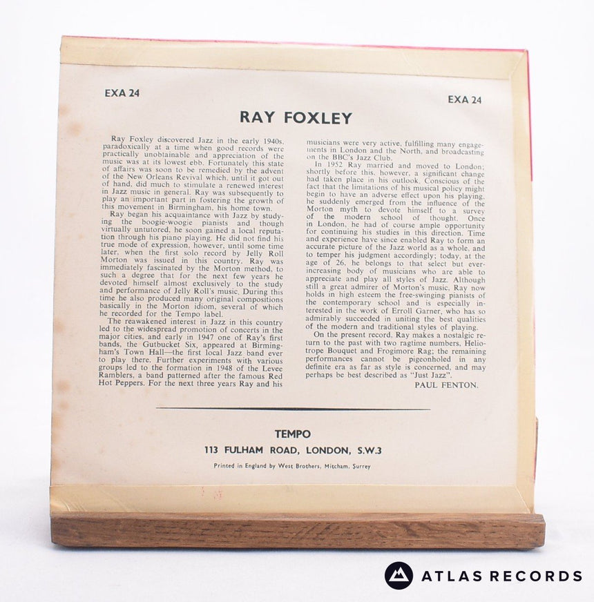 Ray Foxley - Ray Foxley Trio - 7" EP Vinyl Record - VG+/EX