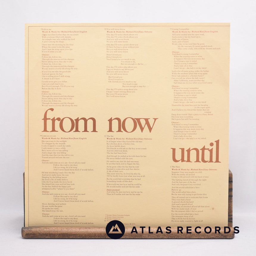 Richard Kerr - From Now Until Then - Lyric Sheet LP Vinyl Record - VG+/VG+