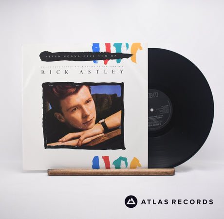 Rick Astley Never Gonna Give You Up 12" Vinyl Record - Front Cover & Record