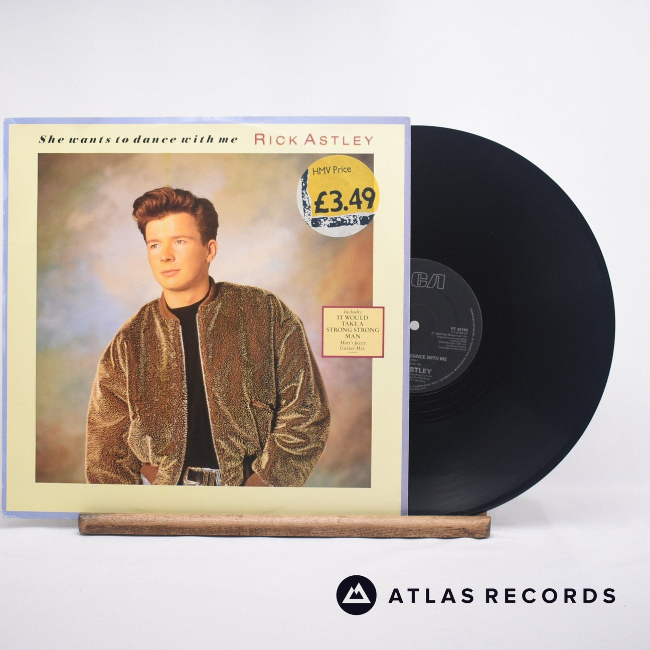 Rick Astley She Wants To Dance With Me 12" Vinyl Record - Front Cover & Record