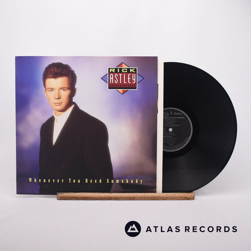 Rick Astley Whenever You Need Somebody LP Vinyl Record - Front Cover & Record