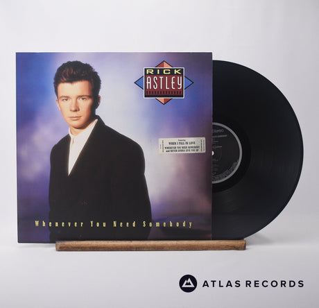 Rick Astley Whenever You Need Somebody LP Vinyl Record - Front Cover & Record