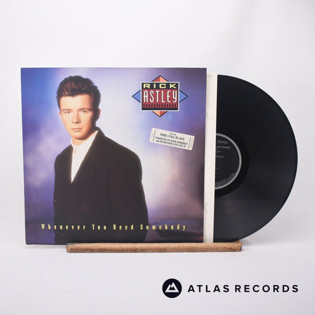 Rick Astley Whenever You Need Somebody LP Vinyl Record - Front Cover & Record