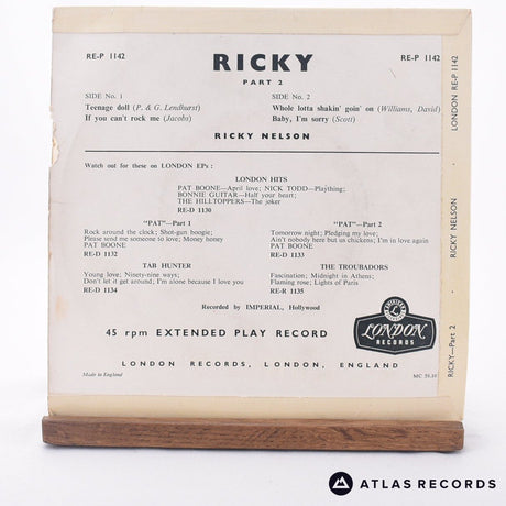 Ricky Nelson - Ricky Part 2 - 7" EP Vinyl Record - VG+/VG+