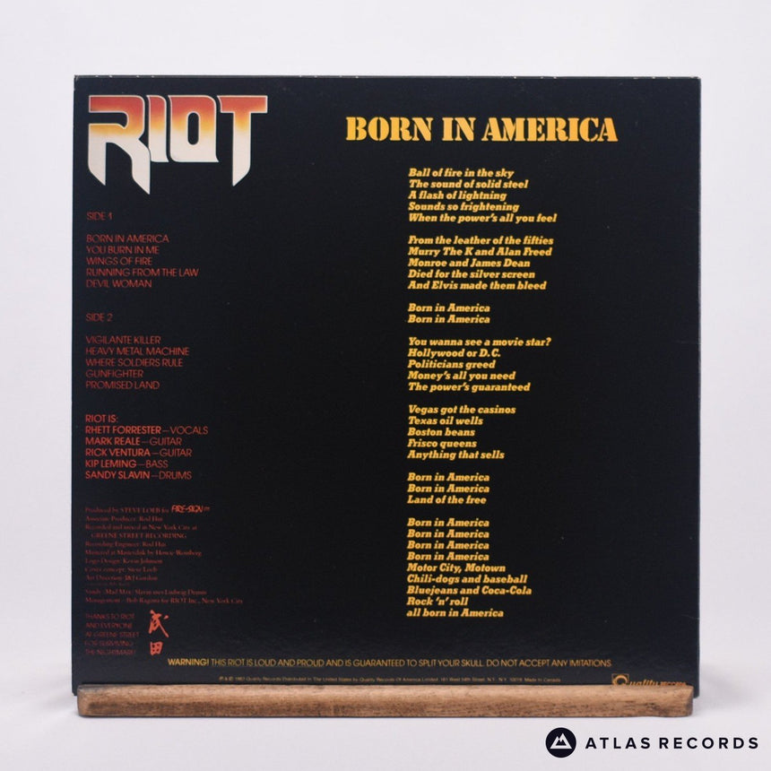 Riot - Born In America - LP Vinyl Record - EX/EX