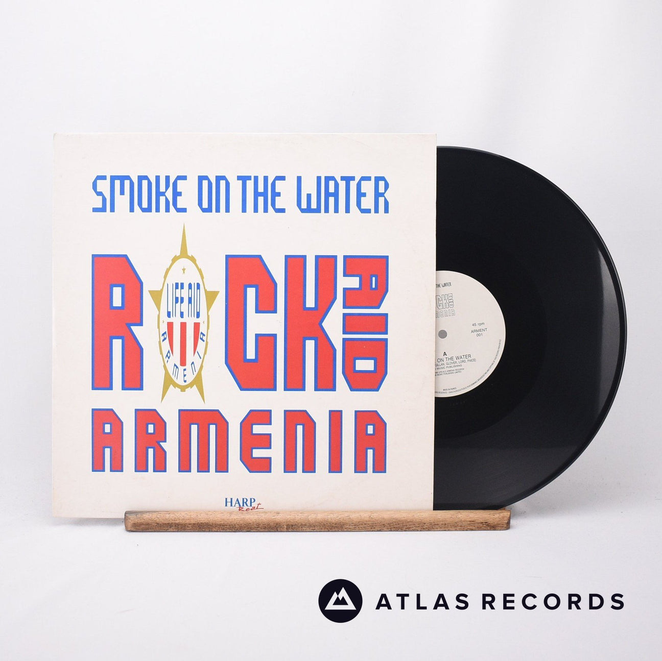 Rock Aid Armenia Smoke On The Water 12" Vinyl Record - Front Cover & Record
