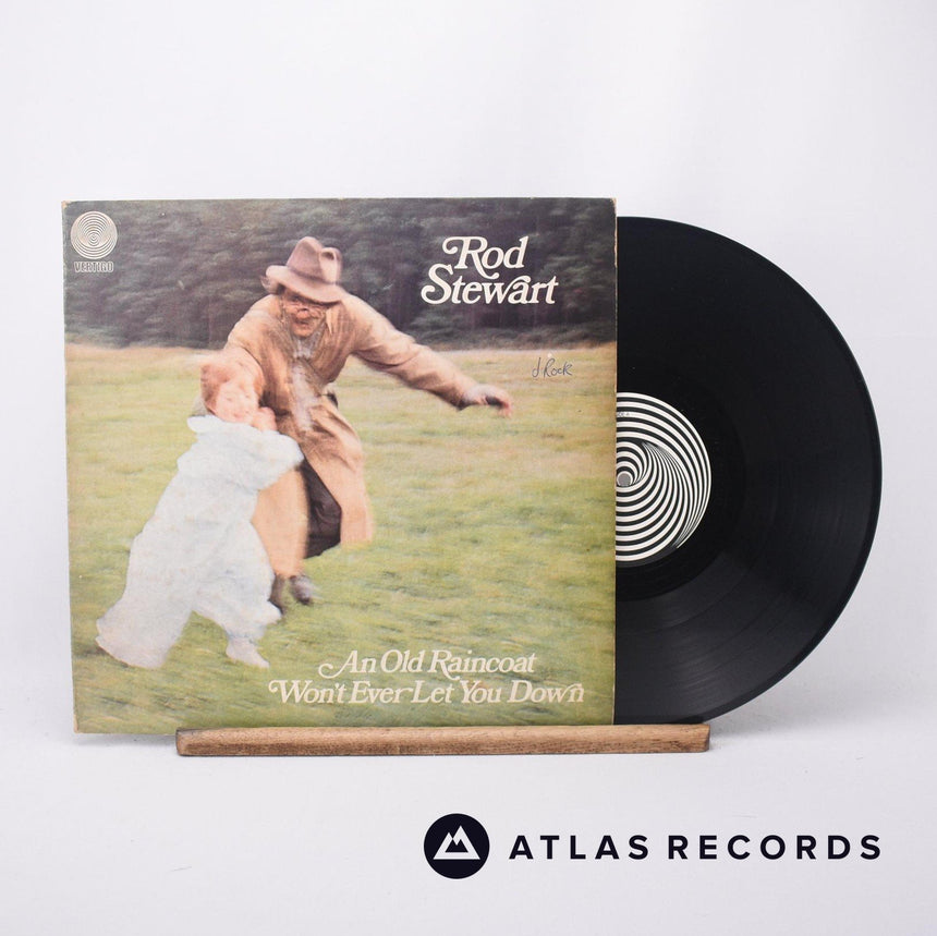 Rod Stewart An Old Raincoat Won't Ever Let You Down LP Vinyl Record - Front Cover & Record