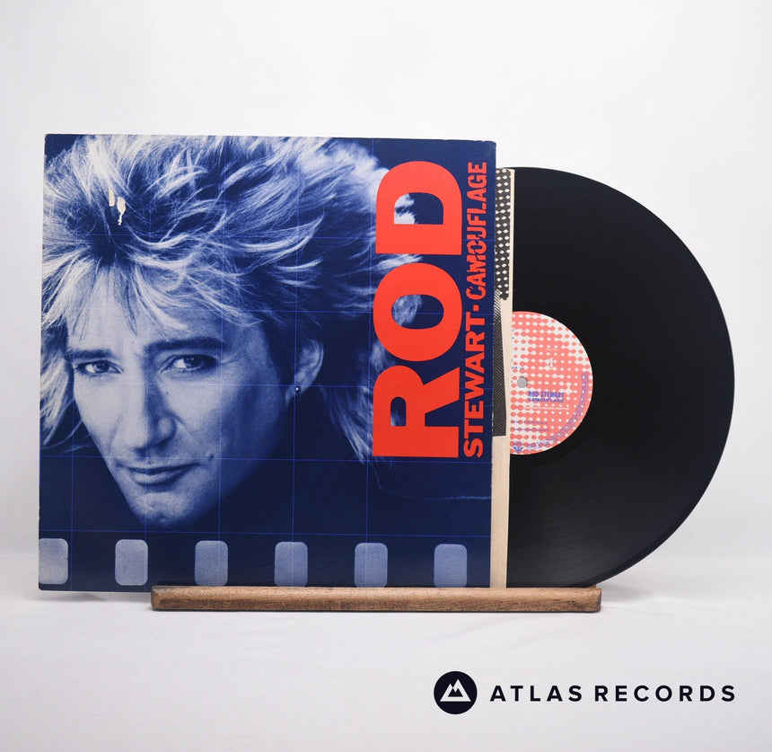 Rod Stewart Camouflage LP Vinyl Record - Front Cover & Record