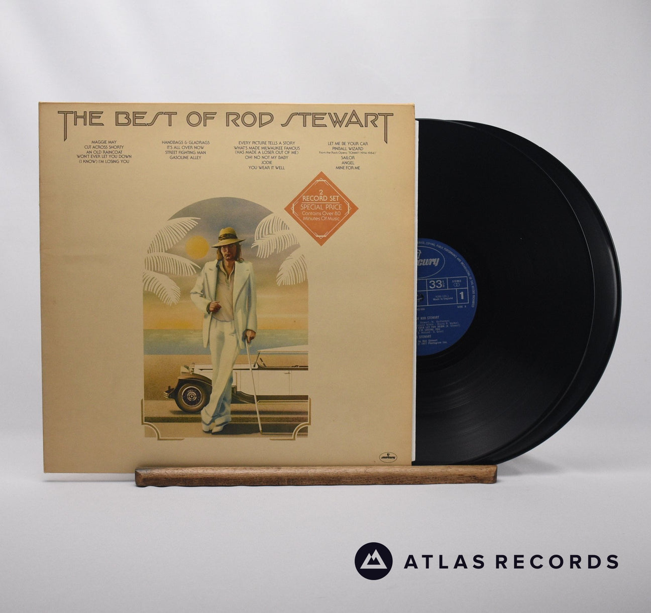 Rod Stewart The Best Of Rod Stewart Double LP Vinyl Record - Front Cover & Record