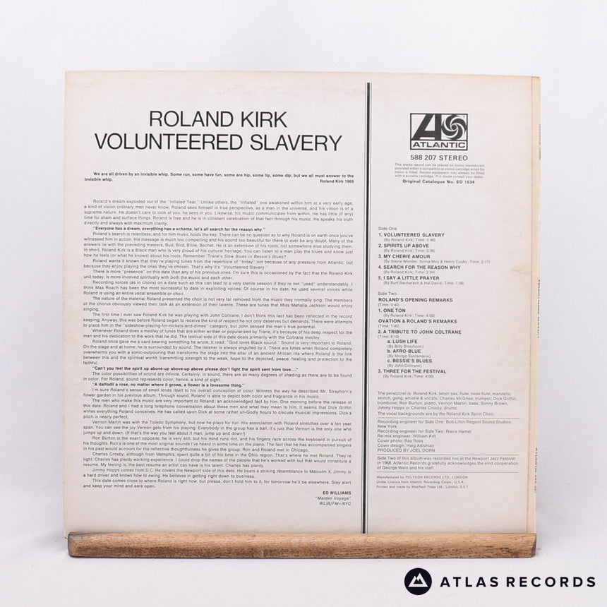 Roland Kirk - Volunteered Slavery - Stereo A//2 B//2 LP Vinyl Record - VG+/EX