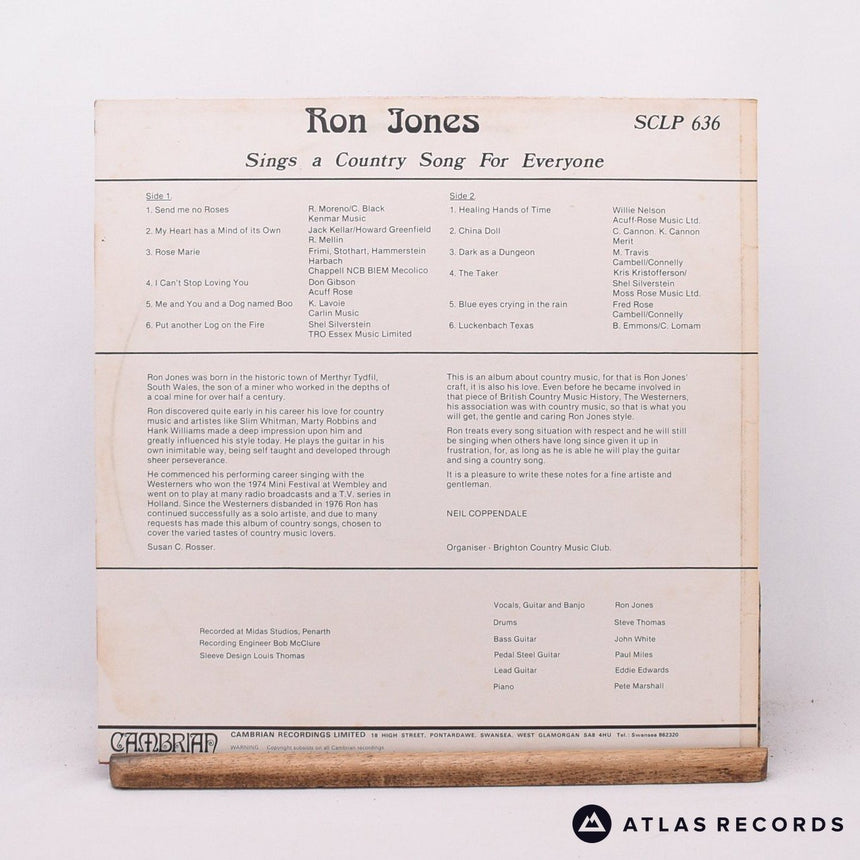 Ron Jones - Sings A Country Song For Everyone - LP Vinyl Record - VG+/EX