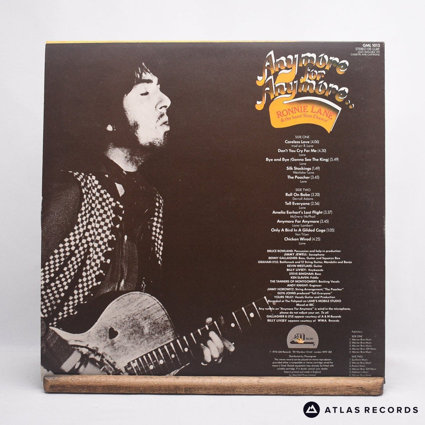 Ronnie Lane & Slim Chance - Anymore For Anymore - LP Vinyl Record - EX/EX