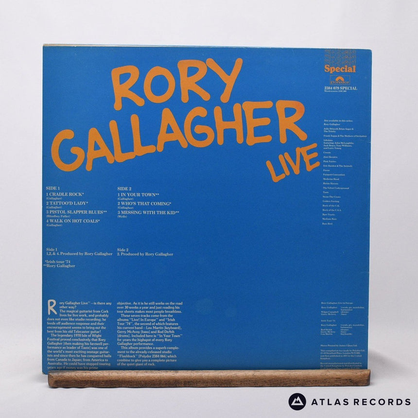 Rory Gallagher - Rory Gallagher Live - LP Vinyl Record - EX/EX