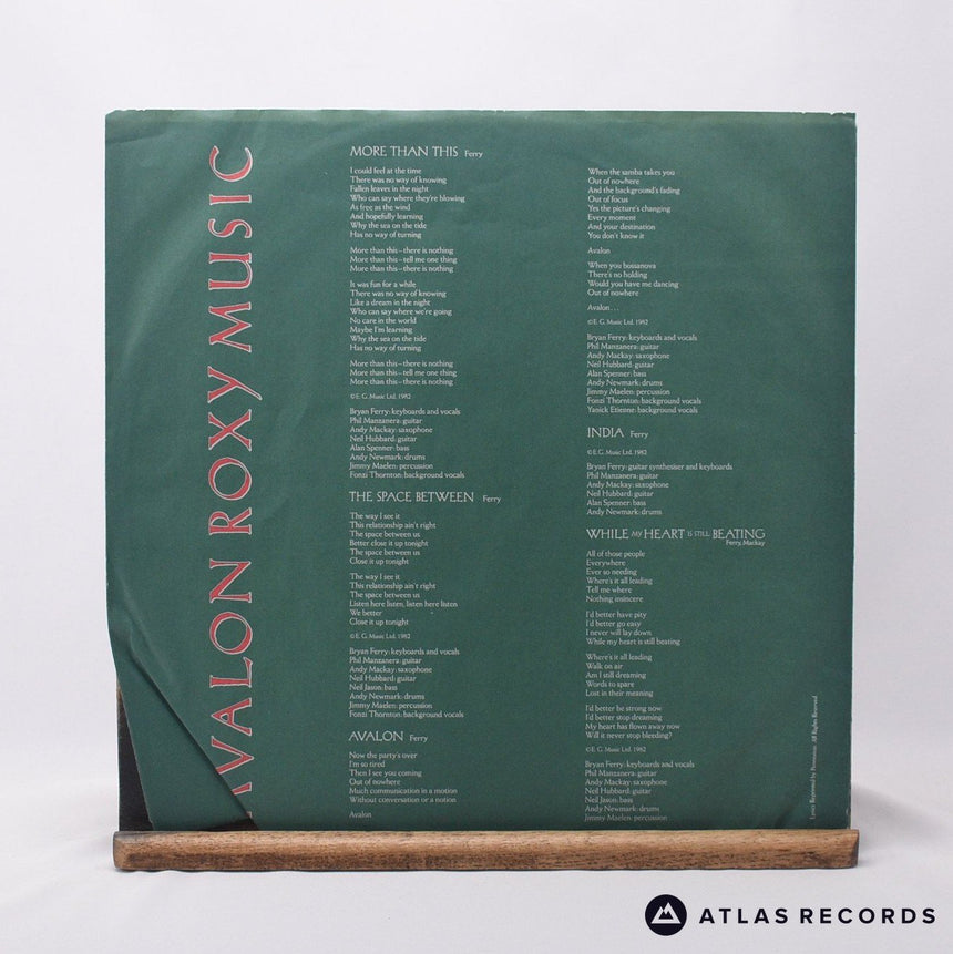 Roxy Music - Avalon - Jacksonville -A -B LP Vinyl Record - VG+/VG+