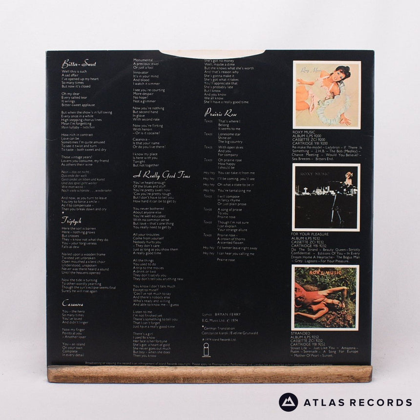Roxy Music - Country Life - A-2 B-1 LP Vinyl Record - VG+/EX