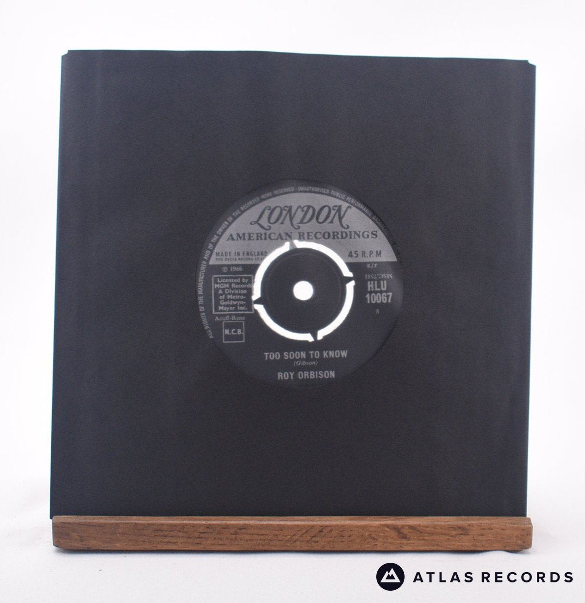 Roy Orbison Too Soon To Know 7" Vinyl Record - In Sleeve