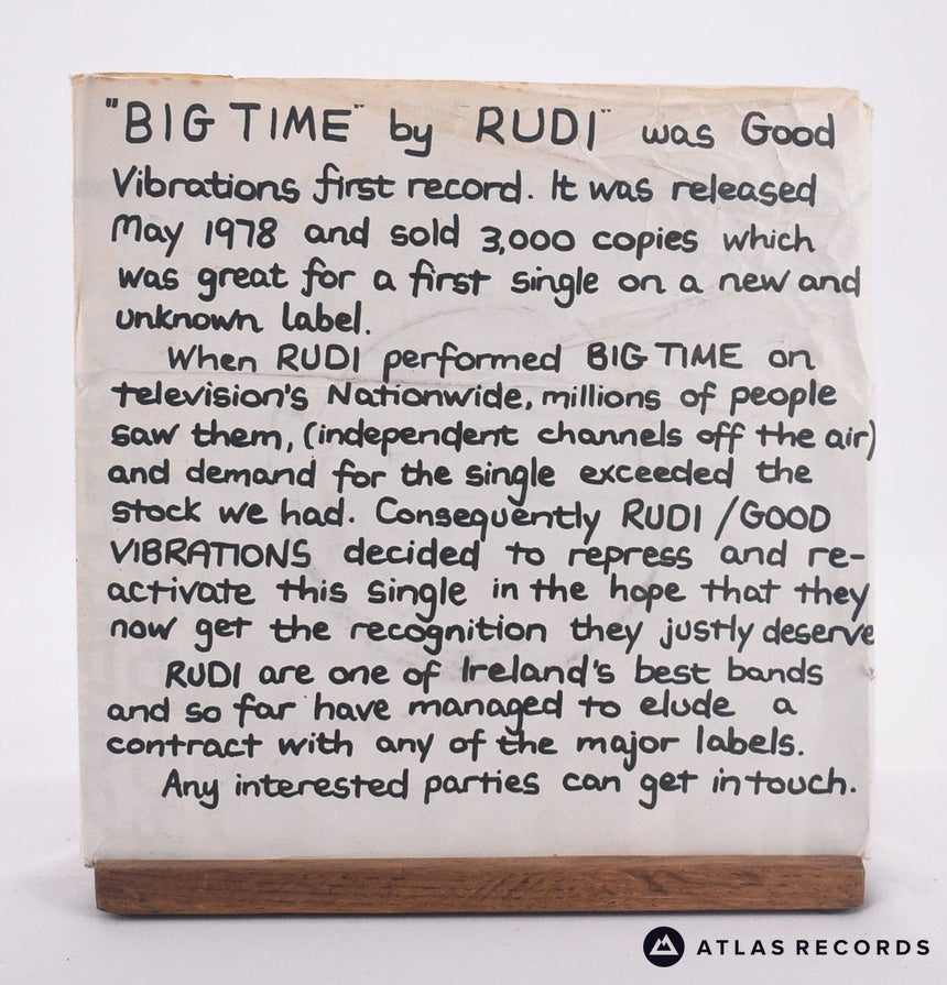 Rudi - Big Time - Reissue Gatefold 7" Vinyl Record - VG+/VG+