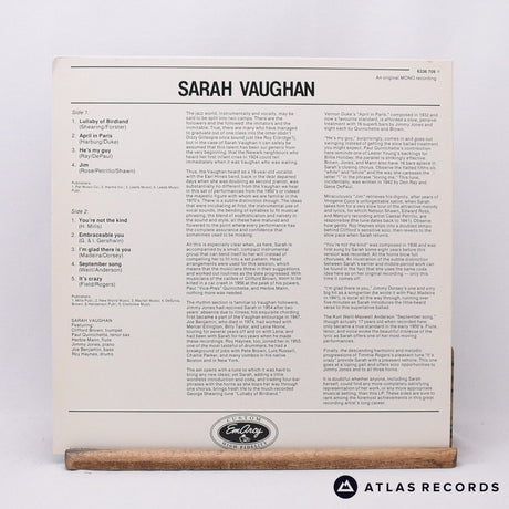 Sarah Vaughan - Sarah Vaughan - Reissue Mono Netherlands LP Vinyl Record - EX/EX