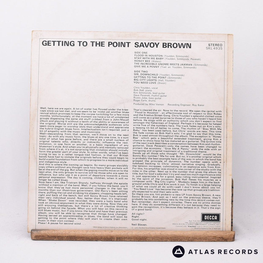 Savoy Brown - Getting To The Point - Misprint IW IW LP Vinyl Record - VG+/VG+