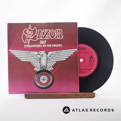 Saxon 747 (Strangers In The Night) 7" Vinyl Record - Front Cover & Record