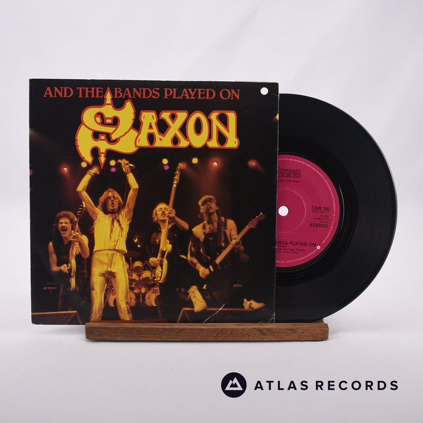 Saxon And The Bands Played On 7" Vinyl Record - Front Cover & Record