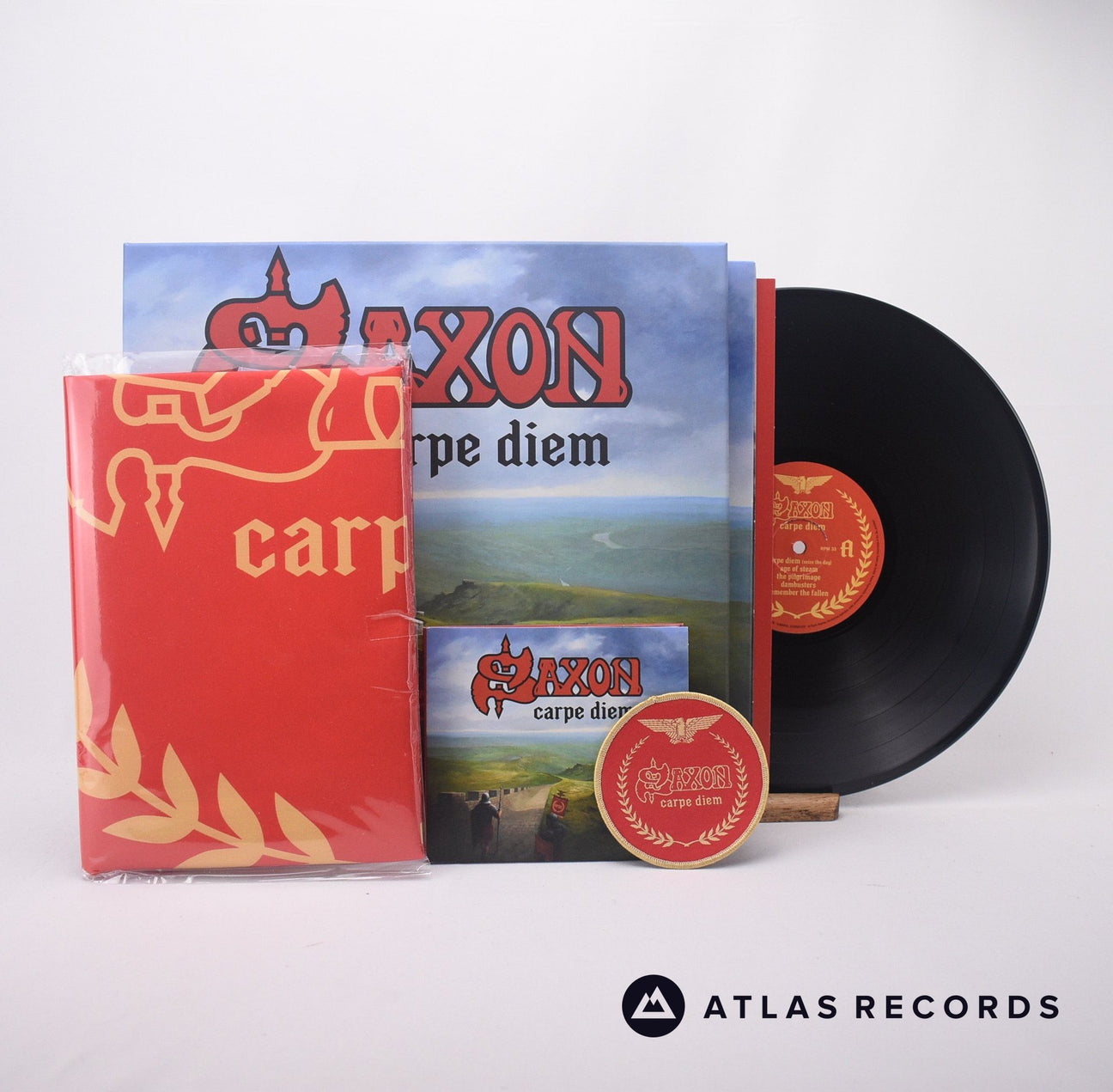 Saxon Carpe Diem LP + CD Box Set Vinyl Record - Front Cover & Record