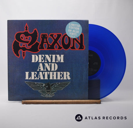 Saxon Denim And Leather LP Vinyl Record - Front Cover & Record