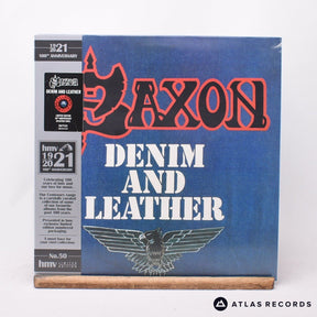 Saxon Denim And Leather LP Vinyl Record - Front Cover & Record