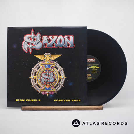Saxon Iron Wheels 12" Vinyl Record - Front Cover & Record