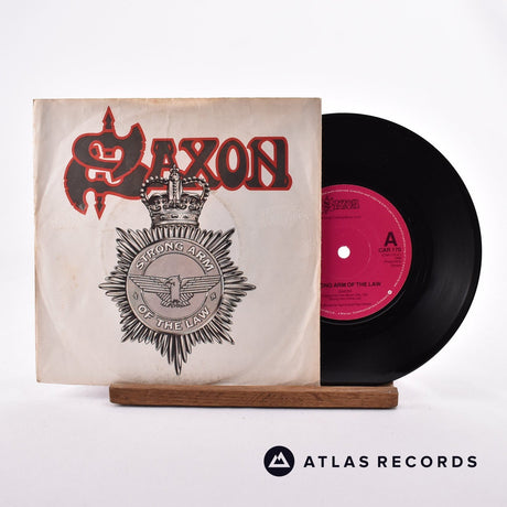 Saxon Strong Arm Of The Law 7" Vinyl Record - Front Cover & Record