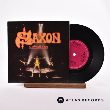 Saxon Suzy Hold On 7" Vinyl Record - Front Cover & Record