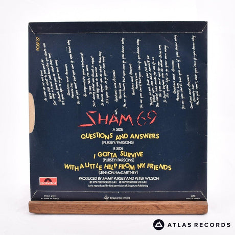 Sham 69 - Questions And Answers - 7" Vinyl Record - VG+/VG+