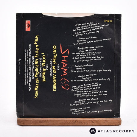 Sham 69 - Questions And Answers - 7" Vinyl Record - VG+/EX