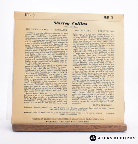 Shirley Collins - English Songs - 7" Vinyl Record - EX/EX