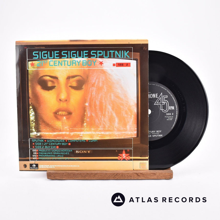 Sigue Sigue Sputnik 21st Century Boy 7" Vinyl Record - Front Cover & Record