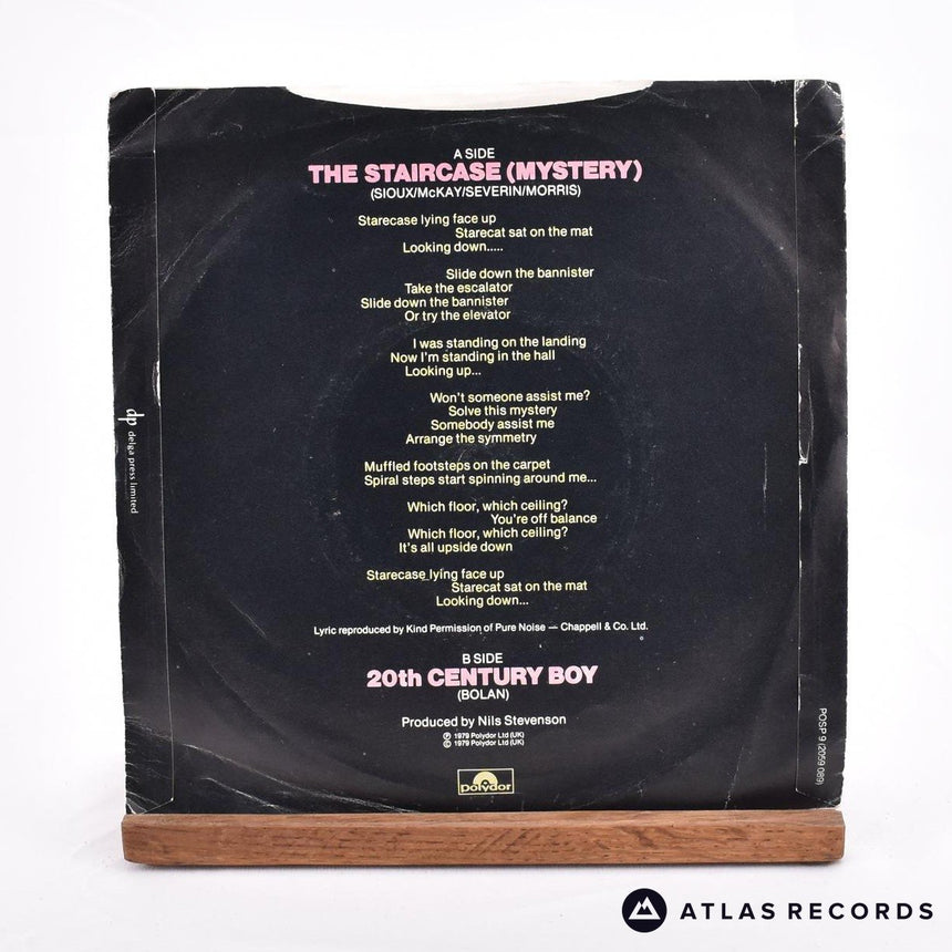 Siouxsie & The Banshees - The Staircase - 7" Vinyl Record - VG+/EX