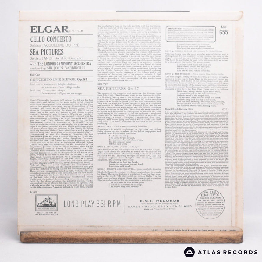 Sir Edward Elgar - Cello Concerto / Sea Pictures - LP Vinyl Record - EX/VG+