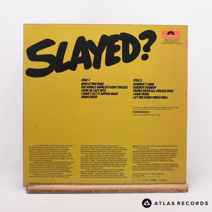 Slade - Slayed? - Reissue A▽1 B▽1 LP Vinyl Record - VG+/VG+