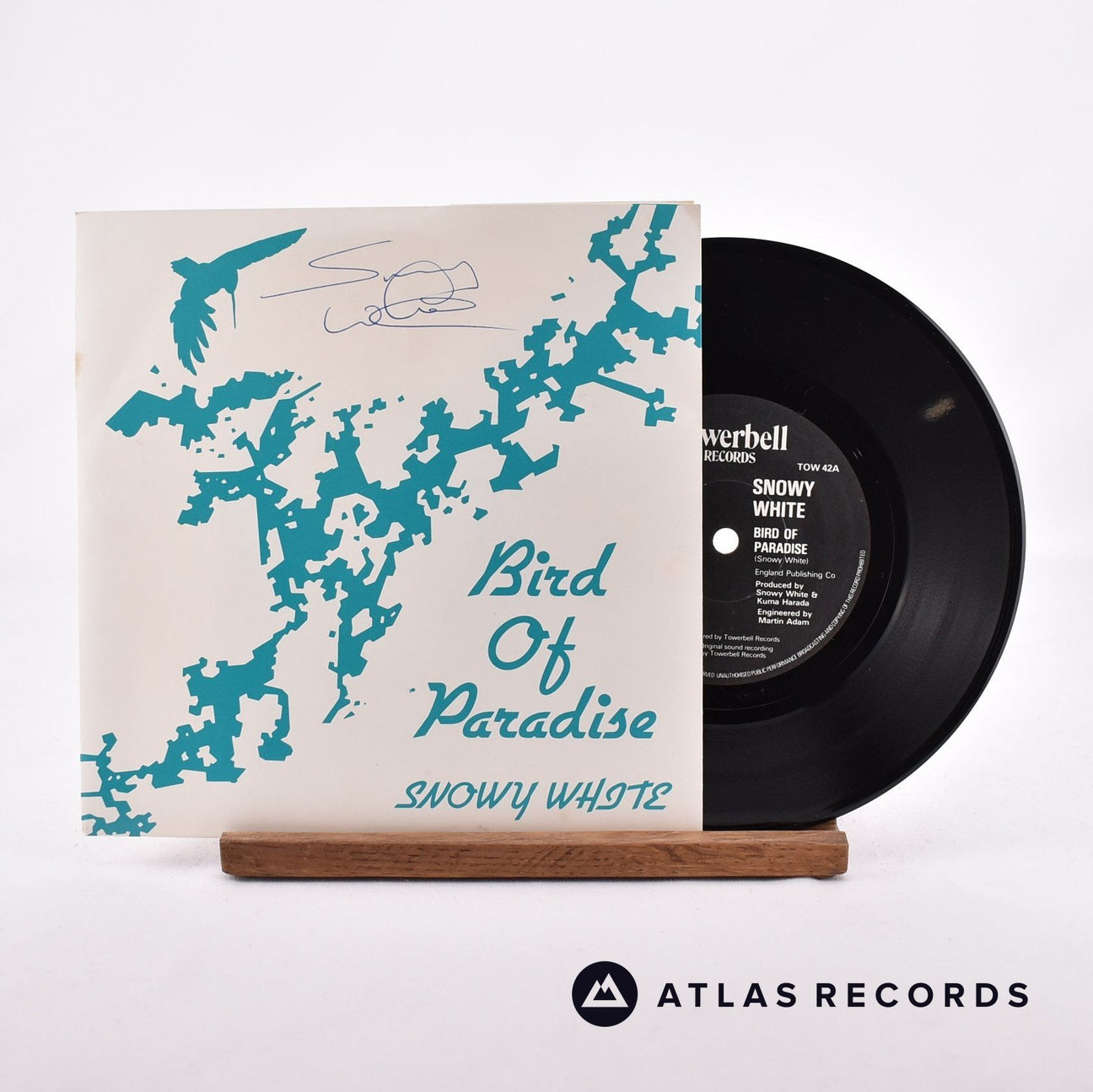 Snowy White Bird Of Paradise 7" Vinyl Record - Front Cover & Record