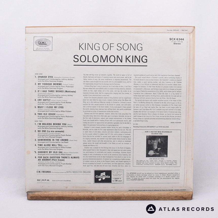 Solomon King - King Of Song - LP Vinyl Record - EX/EX