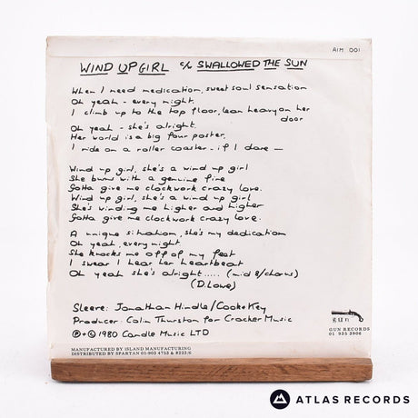 Spitfire - Wind Up Girl - 7" Vinyl Record - EX/VG+