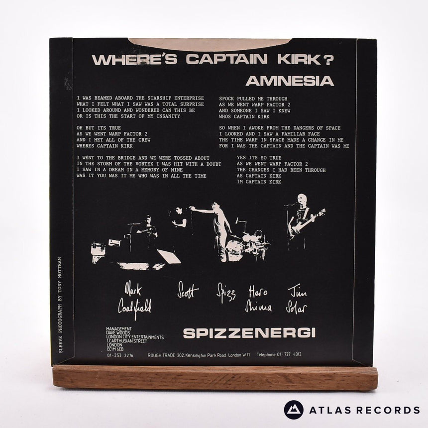 Spizzenergi - Where's Captain Kirk? - 7" Vinyl Record - VG+/EX