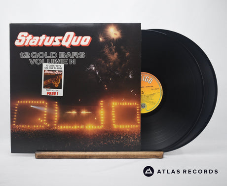 Status Quo 12 Gold Bars Volume I+I Double LP Vinyl Record - Front Cover & Record
