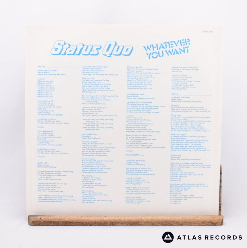Status Quo - Whatever You Want - Insert LP Vinyl Record - EX/EX