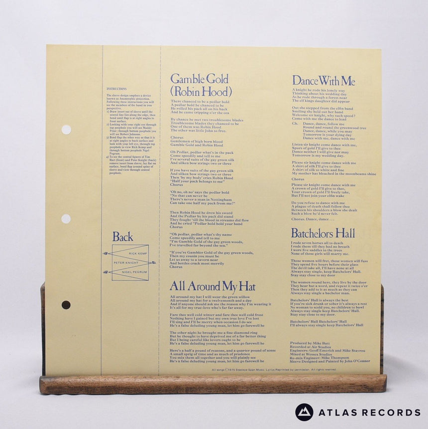 Steeleye Span - All Around My Hat - Lyric Sheet LP Vinyl Record - NM/EX