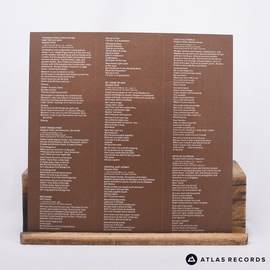 Stephen Stills - Stills - Lyric Sheet LP Vinyl Record - VG+/EX