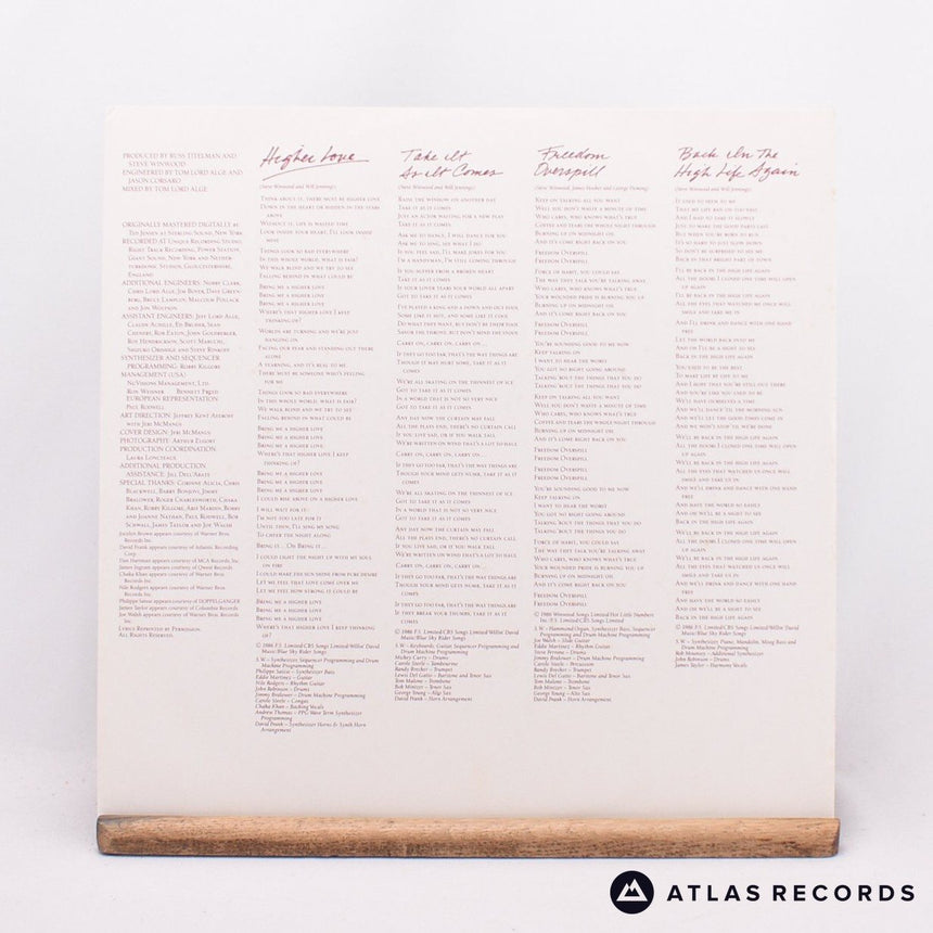 Steve Winwood - Back In The High Life - LP Vinyl Record - VG+/VG+
